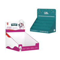 Étagère de présentation de comptoir pliable en carton ondulé PDQ, moderne, recyclable, personnalisée, emballage prêt à l'emploi, boîte convertible