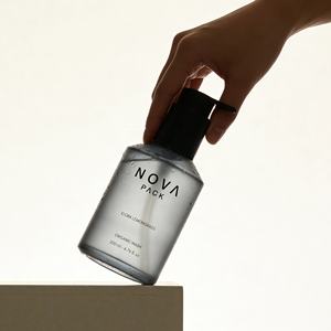 ขวดแก้วสีดำขุ่นแบบด้านสำหรับบรรจุโลชั่น น้ำมันบำรุงผิว ครีมอาบน้ำ ขนาด 100 มล. 120 มล. 200 มล. พร้อมหัวปั๊มแบบไหลลื่น - Product Image 2