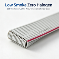 Cable Plano Gris UL4413 de Baja Emisión de Humo y Cero Halógenos, Tipo IDC, Paso de 2.54mm, 6P-64 Pines, para Sensor de Temperatura