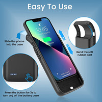 Produk Baru Iteix Casing Ponsel TPU dengan Pengisian Daya Nirkabel 6001-7000mAh dan Layar LED untuk iPhone 12/13/14/15/16 Pro Max Mini