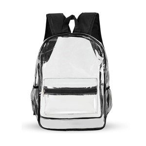 Airport Safe School Kids Clear PVC Backpack Bag Transparent Plastic Backpack with Custom Logo