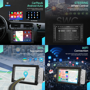 Radio para Auto Podofo con Pantalla Táctil IPS de 7'', 4+64GB, CarPlay, Android Auto, GPS/WiFi/BT/FM/RDS para VW/POLO/PASSAT/SHARAN/JETTA/GOLF/SKODA - Product Image 2