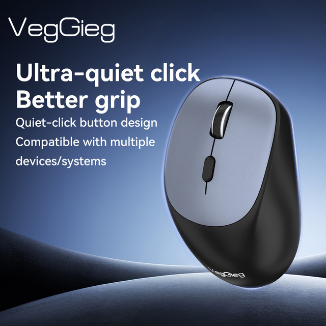 Ergonomic Wireless Mouse  5.0 + 2.4GHz, Adjustable 2400 DPI Optical Mice, Multi-Device Connection for Office & Business