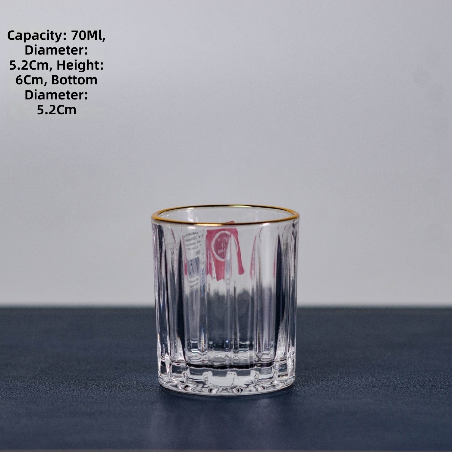 Verre à shot vertical en cristal bord doré 70ml