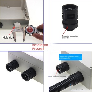 ขั้วต่อท่อร้อยสายไฟกันน้ำสีดำสำหรับท่อลูกฟูกข้อต่อท่อแบบสวมเร็วทำจากพลาสติก ABS ที่ทนทาน - Product Image 5