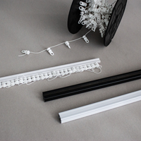 Rail de rideau moderne silencieux pour rideaux en tissu, rail de rideau à montage supérieur avec roulettes pour salon et chambre à coucher