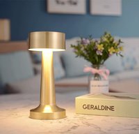 Lampe de table rechargeable, petite, pour restaurant, dîner, lampe portable en métal à intensité variable, tactile, pour salle à manger, patio, bar