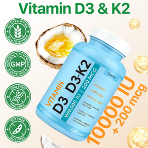 OEM/ODM Suplemento sin gluten para el estado de ánimo y la función cognitiva, fortalece la salud de los huesos y las articulaciones, vitamina D3 K2 en cápsulas blandas para adultos, muestra gratuita. - Product Image 5