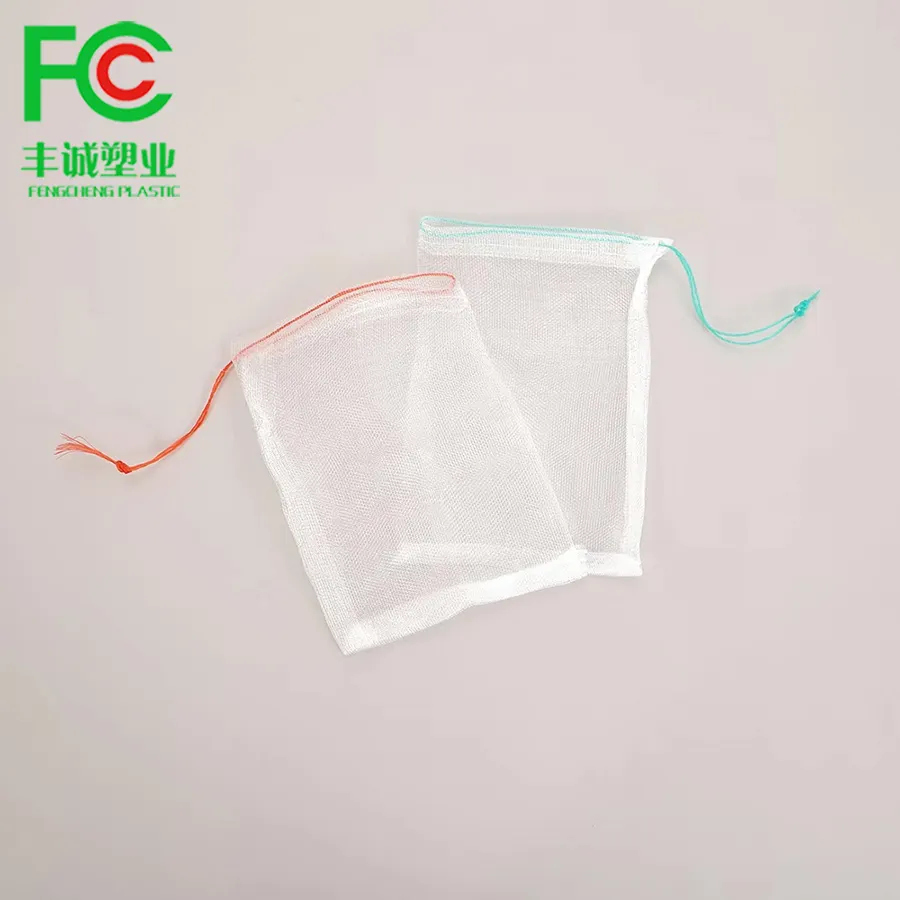 UV plastik böcek örgü çanta İpli beyaz net çanta meyve koruma için