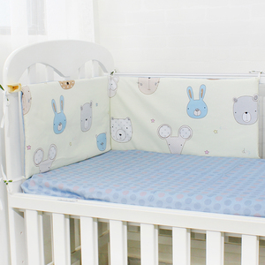 Prix bas dessin animé motif animal imprimé réglable <span class=keywords><strong>bio</strong></span> 100% coton lit bébé berceau ensemble de literie avec pare-chocs - Product Image 5