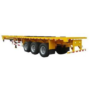 Leeyaoo Gebruikt Flatbed Oplegger Staal Aangepaste Vrachtwagen Aanhangwagens Voor Afrika China 3*13 Ton 3 Assen 40ft 7X16 Oplegger 60T