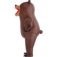 Costume de l'ours gonflable de luxe marron pour Halloween, tenue animale gonflable pour jeux et événements