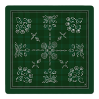 Tapis de protection de table pliable antidérapant en gingham bleu avec frondes de palmier vertes 80x80cm 3mm d'épaisseur pour Mahjong