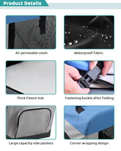 กรงสัตว์เลี้ยงแบบนิ่มพับได้<span class=keywords><strong>2</strong></span>ประตูกระเป๋าใส่สัตว์เลี้ยงมีสายรัดและเสื่อขนแกะสำหรับสุนัขแมว - Product Image 4