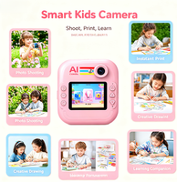 Fotocamera AI Portatile per Divertimento, Modifica Foto con AI, Creazione Immagini da Voce, Giochi Puzzle Integrati, Fotocamera Creativa AI con Batteria da 1200mAh