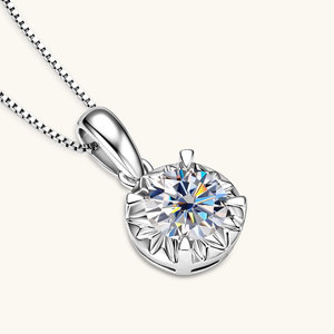 Collier Pendentif Moissanite VVS GRA Taille Ronde de 1 à 3 carats, Étoile Scintillante, en Argent 925 Plaqué Or, Vente en Gros Usine - Product Image 3