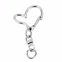 Accessoires de porte-clés en alliage de zinc de style vintage de dessin animé à faire soi-même, design en forme de cœur/étoile, fermoir à ressort, mousqueton pivotant