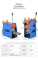 Machine de scellage manuelle commerciale pour gobelets de boissons, personnalisable pour les canettes de thé au lait et de lait de soja, pression manuelle pour les gobelets