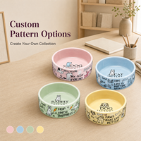 Bol à nourriture pour animaux de compagnie personnalisé et coloré, bol d'alimentation pour chien, chat, lapin avec un imprimé animal mignon pour les fournitures pour animaux de compagnie à domicile
