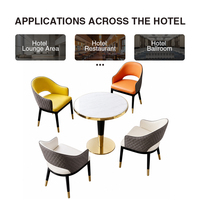 Table de salle à manger en marbre pour hôtel et restaurant, base en acier inoxydable doré, ronde ou carrée, mobilier de café et bistro