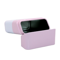 Boîte en métal rectangulaire rose personnalisée, résistante aux enfants, pour le stockage du tabac et des herbes, avec couvercle à charnière, boîte en étain CR durable