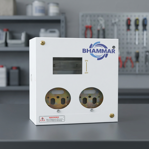 2 <b>Socket</b> + 1 TPN Industrial Distribution Box Metal Enclosure Model KK48 30/3Amp Outdoor/Indoor Use - Product Image 3