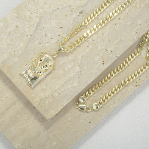Collar de Moda Hip Hop con Colgante de Jesús Grande Chapado en Oro de 14k con Circonitas Cúbicas, <span class=keywords><strong>Cadena</strong></span> Cubana, para Hombre y Mujer, Venta Directa - Product Image 6