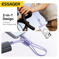 ESSAGER ES-X83 2 en 1, Cable de Datos USB C a USB C de 3A PD 60W para Laptop y Teléfono, Carga Rápida, con Cordón de Silicona, para iPhone y Samsung