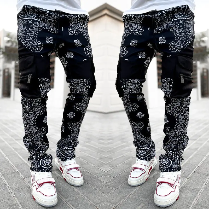 Men's Bandana Cargo Pants & Trousers Multipocket Plus Size Track Jogging Pants Men Streetwear Cargo Pants