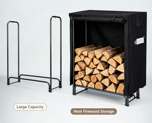 Porta Legna in Metallo Resistente <span class=keywords><strong>da</strong></span> 4 Piedi con Copertura Impermeabile in Oxford, per Interni ed Esterni, Supporto per Legna <span class=keywords><strong>da</strong></span> Ardere, Vendita all'Ingrosso - Product Image 5