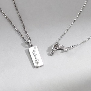 Thorn Rose Couple Necklaces Silver Clavicle Chain Floral Design Gift For Him Her - Product Image 2
