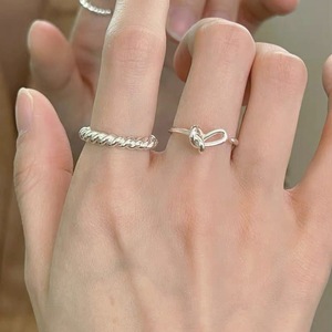 S925 Sterling Silver Knotted Heart <b>Ring</b> For Women Simple Minimalist Open Design Gift Jewelry - Product Image 5