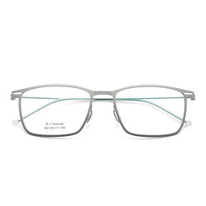 กรอบแว่นตาไทเทเนียมแท้ทรงสี่เหลี่ยมสไตล์ญี่ปุ่น รุ่น 982 55 17 148 น้ำหนักเบา สำหรับทุกเพศ เลนส์เรซิ่นแบบเต็มกรอบ - Product Image 1