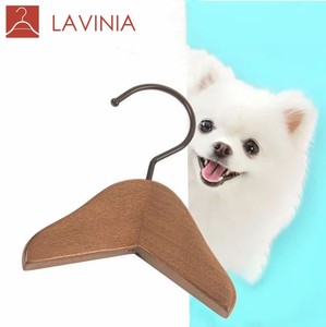 라비니아 고양이 강아지 토끼 미니 사이즈 모던 나무 옷걸이 스테인리스 스틸 후크 & 레일 원형 천 화분 애완동물 옷걸이 - Product Image 1