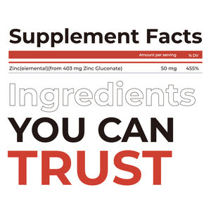 La tableta de <span class=keywords><strong>zinc</strong></span> de 50mg de suplemento <span class=keywords><strong>alimenticio</strong></span> OEM admite la función enzimática, el sistema inmunológico y endocrino admite 100 tabletas de gluconato de <span class=keywords><strong>zinc</strong></span> - Product Image 3