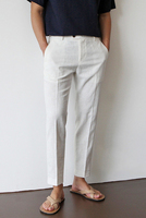Nouveau Pantalon de Costume Décontracté et Ample pour Homme, Sept-Huitièmes, Couleur Unie, Micro-Élastique, Respirant, Grande Taille, Coupe Droite