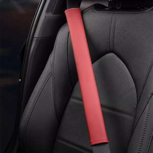 2 protections de ceinture de sécurité en cuir Nappa de luxe, avec sangle d'épaule étendue et fermeture Velcro souple, compatibles avec Benz, Audi, VW, <span class=keywords><strong>Ford</strong></span> - Product Image 2