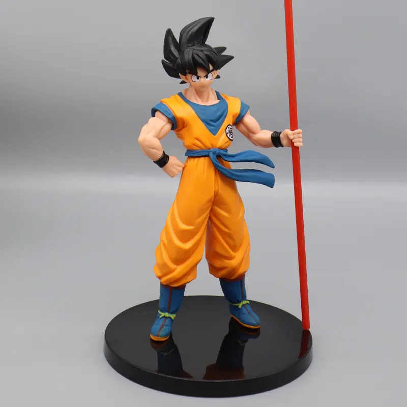 Anime Dragon Z ball 22cm Goku with stick figurine PVC resin Model Toy action Figures for Anime Fans