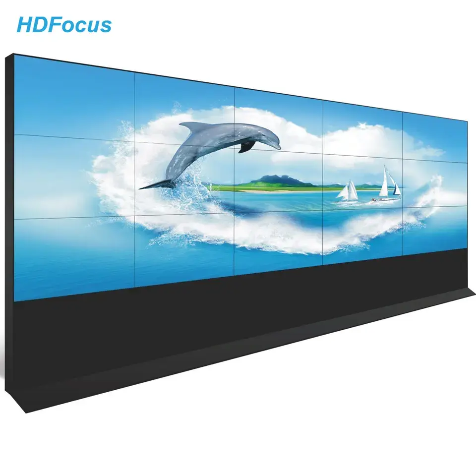 55 inci Bezel Ultra tipis Lcd Video dinding pemutar iklan layar sambungan Video dinding kios layar sentuh papan reklame dan Panel