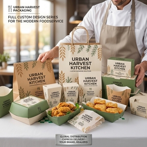 Cajas de Embalaje para Comida para Llevar, con Logotipo Personalizado del Fabricante, Reciclables, para Snacks, Papas Fritas, Hamburguesas y Comida Rápida - Product Image 2