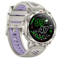 Jam Tangan Pintar 2027 HT53 GPS Kompas Altimeter Layar Bulat 1.46'' dengan Senter Panggilan BT Tahan Air 30M Smartwatch Outdoor Pria
