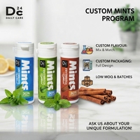 Permen Tablet Berlapis Xylitol & Erythritol Bebas Gula untuk Nafas Segar, Rendah Kalori, Pereda Mulut Kering, Label Pribadi OEM Kustom