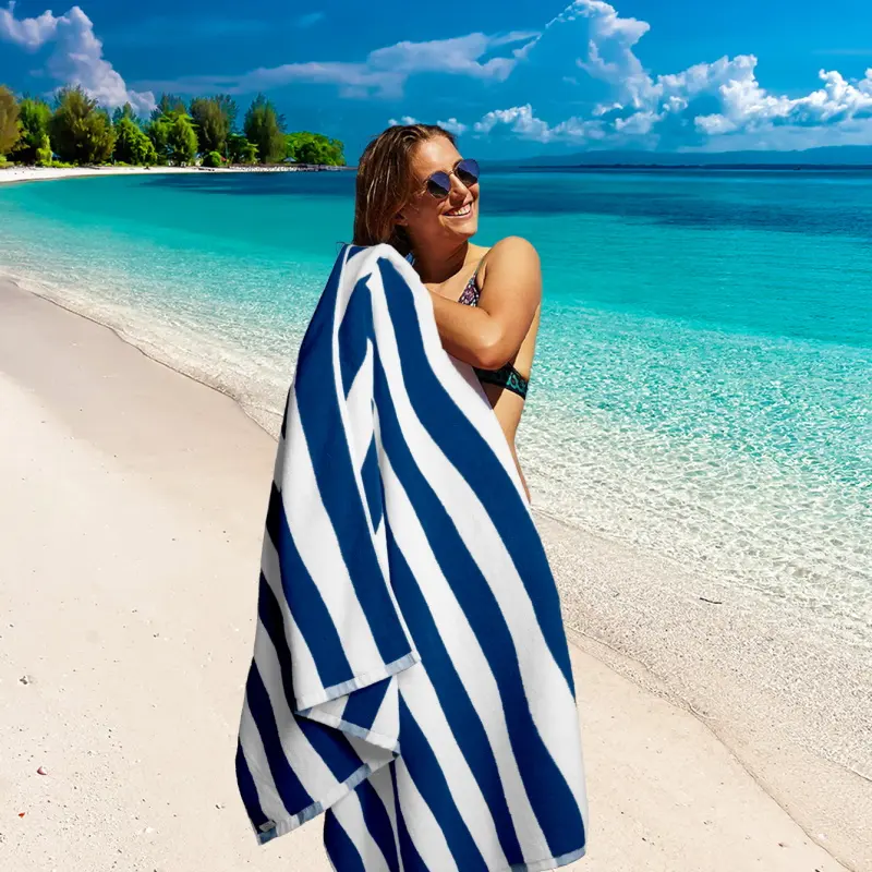 High Quality Large Size Cotton Giant Beach Towel Stripe Hotel Towels Bath 100% Cotton Hand Bath Towel With Beach Bag