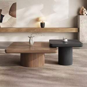 <b>Walnut</b> Solid Wood Coffee <b>Table</b> Square Minimalist Design Living Room Furniture - Product Image 3