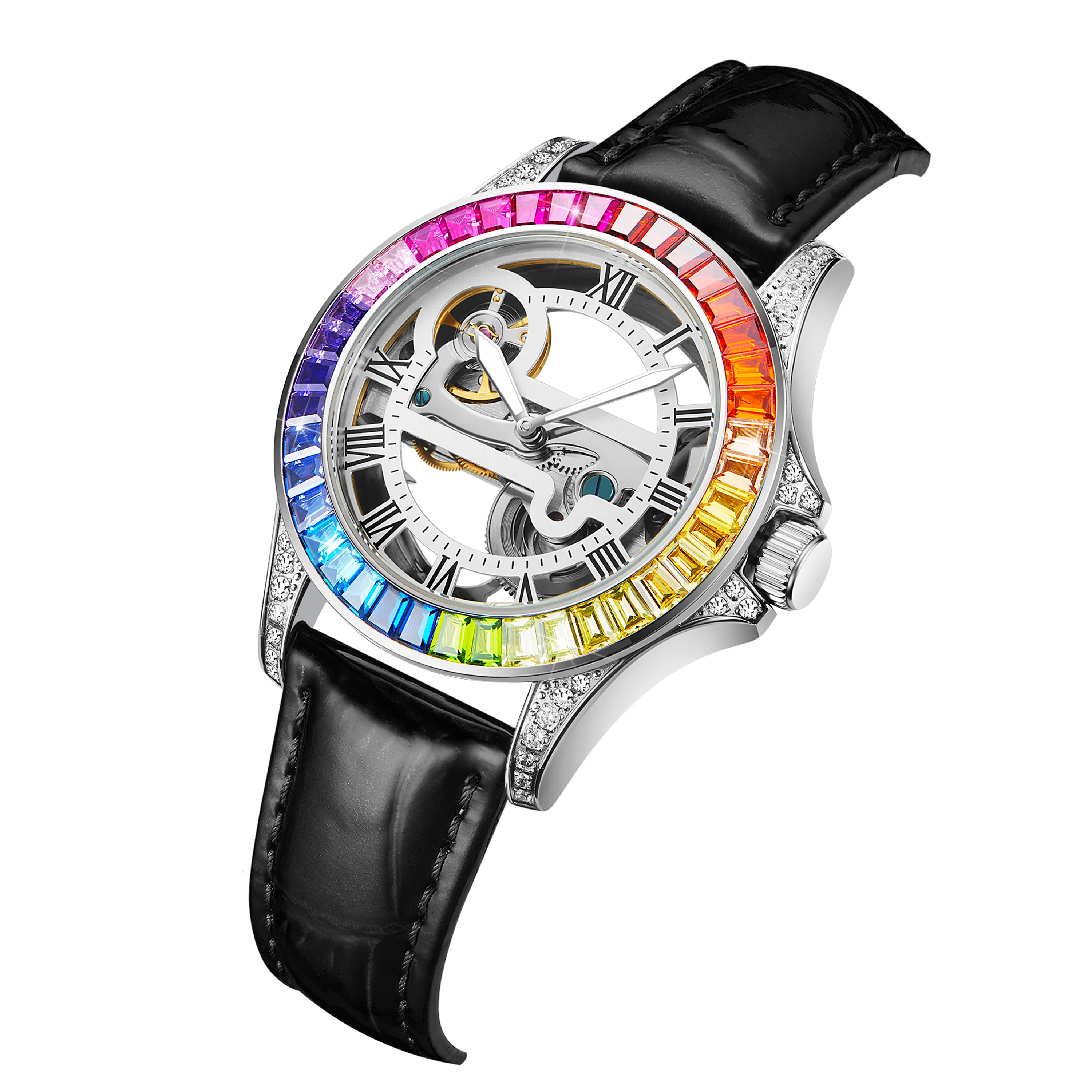 40mm dual time 5A Automatic mechanical watch custom logo case for automatic luxury wrist big mens and lady watch