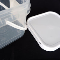 Seau à miel carré en plastique de qualité alimentaire, seau rectangulaire en plastique avec couvercle et poignée, vente chaude