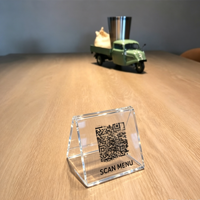 Support de table en acrylique transparent double face avec logo personnalisé pour restaurant, magasin de détail, café, menu, liste de prix