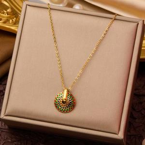 Gioielli da Donna di Moda, Collana Semplice a Forma di Cuore, Lettera, Quadrato, Goccia d'Acqua, Fiocco in Acciaio Inossidabile, Collana da Donna in Oro 18K - Product Image 6