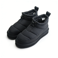 Bottes d'hiver matelassées noires OEM/ODM en gros, chaussures d'extérieur chaudes, logo et style personnalisés, semelle antidérapante, MOQ 100 paires