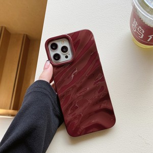 Custodie per iPhone 17 16 15 14 13 Pro Max con modello 3D, motivo a onde e volant satinato, tinta unita, protezione posteriore - Product Image 4